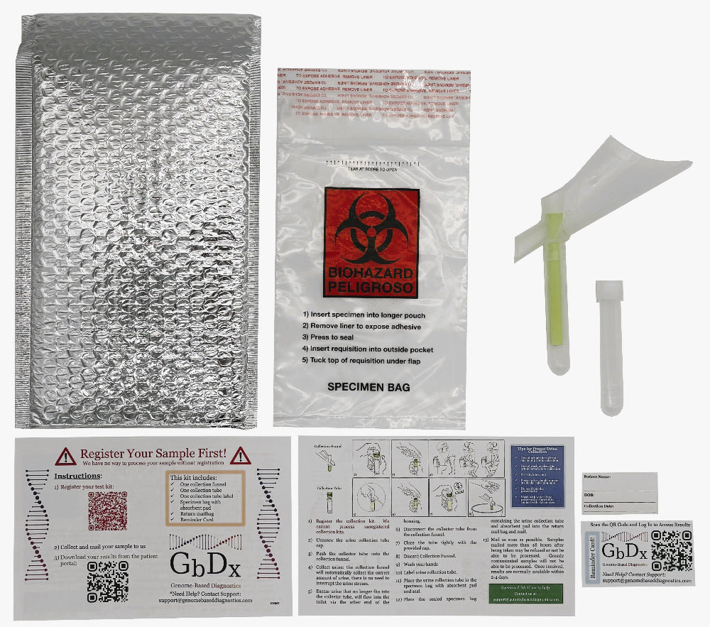 Chlamydia, Gonorrhea, M. genitalium, M. hominis, U. urealyticum, U. parvum, Syphilis, and Trichomoniasis Lab Screening Test At-Home FV Urine & Blood Collection Kit