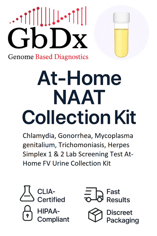 Chlamydia, Gonorrhea, Mycoplasma genitalium, Trichomoniasis, Herpes Simplex 1 & 2 Lab Screening Test At-Home FV Urine Collection Kit