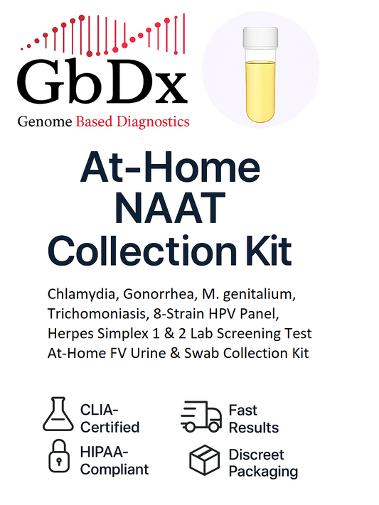 Chlamydia, Gonorrhea, M. genitalium, Trichomoniasis, 8-Strain HPV Panel, Herpes Simplex 1 & 2 Lab Screening Test At-Home FV Urine & Swab Collection Kit