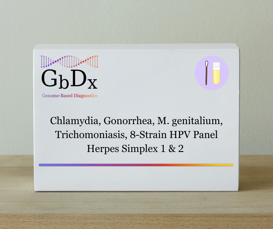Chlamydia, Gonorrhea, M. genitalium, Trichomoniasis, 8-Strain HPV Panel, Herpes Simplex 1 & 2 Lab Screening Test At-Home FV Urine & Swab Collection Kit