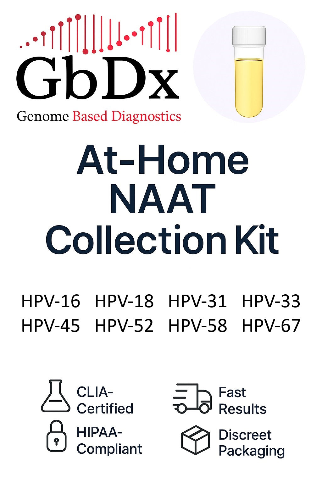 Human Papillomavirus 8-Strain Lab Screening Test from At-Home FV Urine Collection Kit