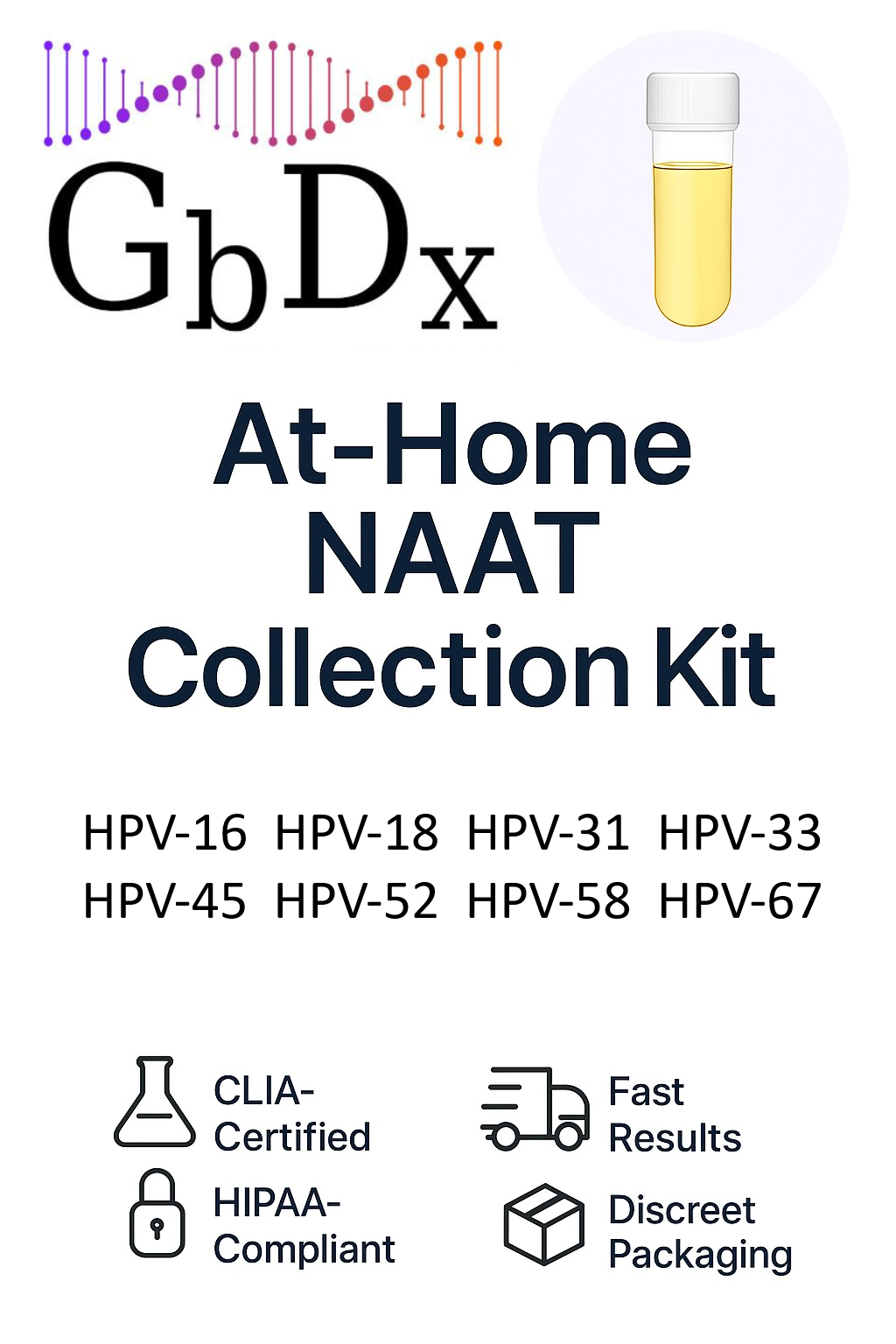 Human Papillomavirus 8-Strain Lab Screening Test from At-Home FV Urine Collection Kit