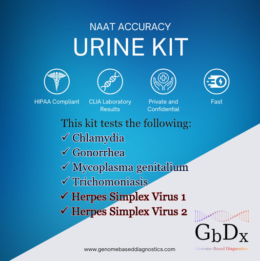 Chlamydia, Gonorrhea, Mycoplasma genitalium, Trichomoniasis, Herpes Simplex 1 & 2 Lab Screening Test At-Home Urine Collection Kit