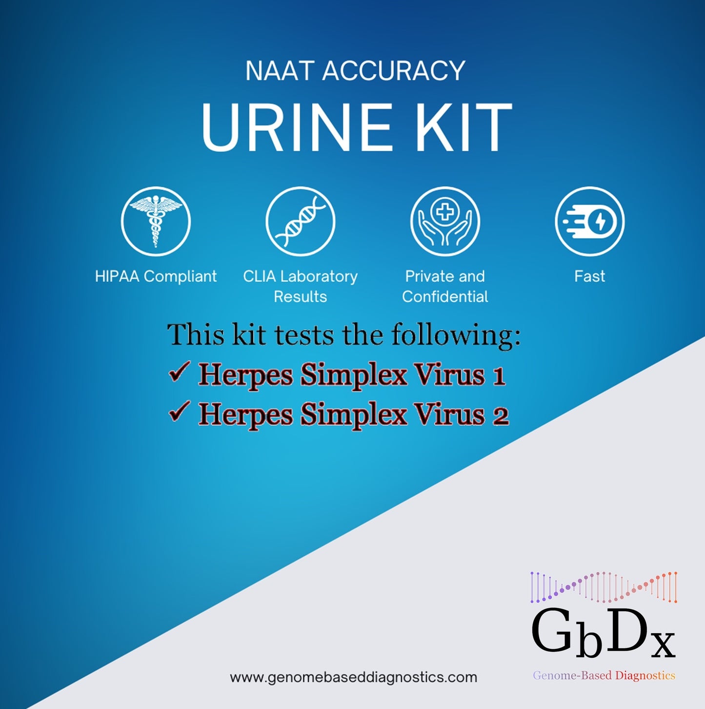 Herpes Simplex Virus 1 & 2 Lab Screening Test Urine At-Home Collection Kit