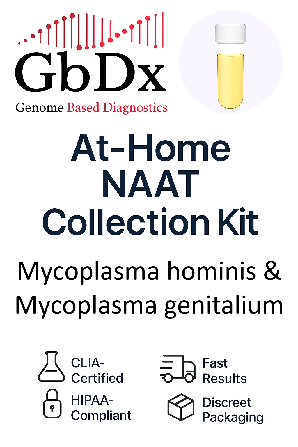 Mycoplasma Lab Screening Test Urine At-Home Collection Kit