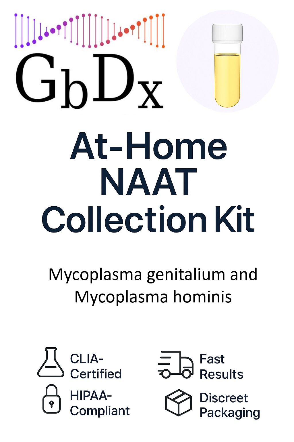 Mycoplasma Lab Screening Test Urine At-Home Collection Kit