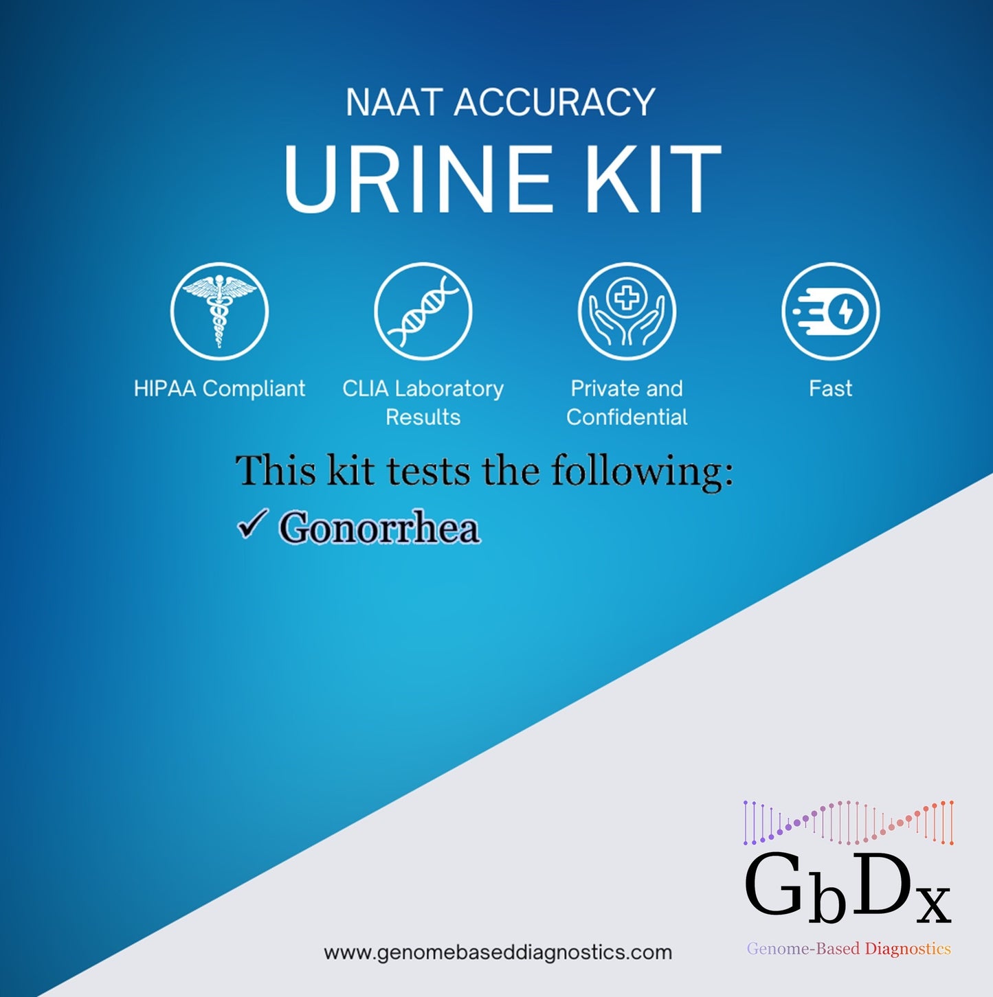 Gonorrhea Screening Lab Screening Test Urine At-Home Collection Kit